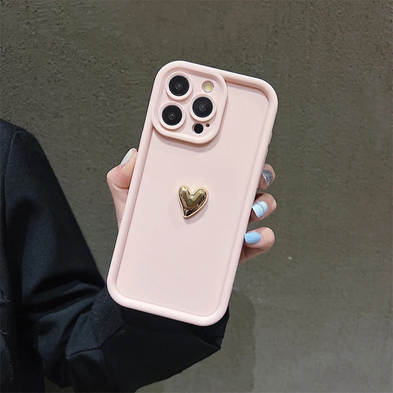Electroplating Golden Love iPhone 13 Pro Max Case in Multiple Colors - Teleplus for iPhone13 electroplating golden love