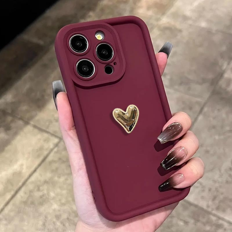 Electroplating Golden Love iPhone 13 Pro Max Case in Multiple Colors - Teleplus for iPhone13 electroplating golden love
