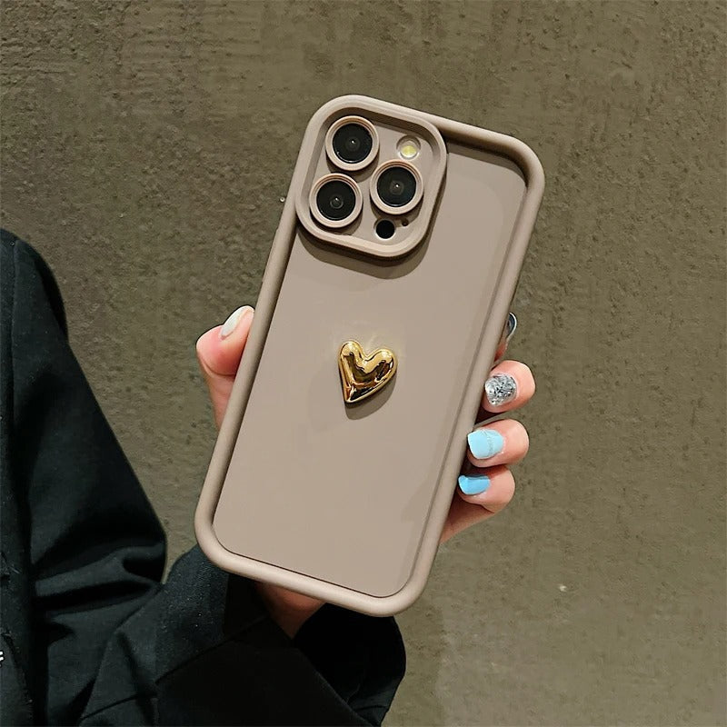 Electroplating Golden Love iPhone 13 Pro Max Case in Multiple Colors - Teleplus for iPhone13 electroplating golden love