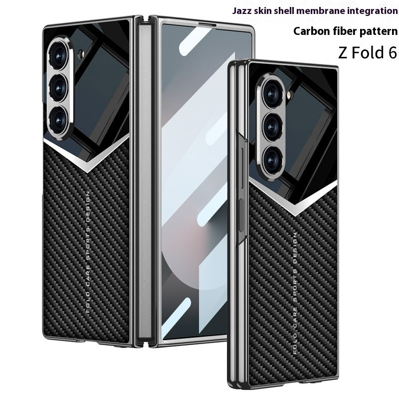 Electroplating Plain Leather Phone Case with Film Integrated Jazz for Samsung - electroplating plain leather phone case