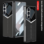 Electroplating Plain Leather Phone Case with Film Integrated Jazz for Samsung - electroplating plain leather phone case