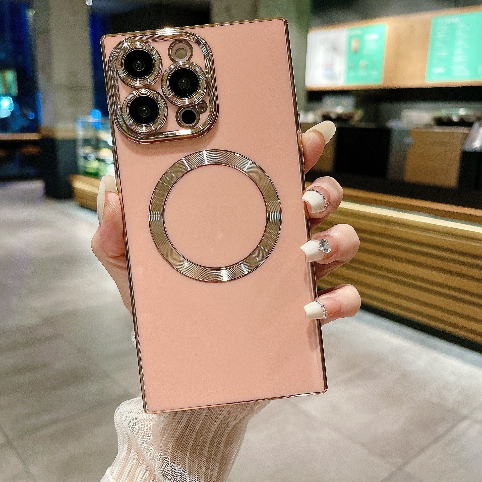 Electroplating Square Magnetic Phone Case Solid Color - Electroplating Square Magnetic Phone Case in Solid Colors