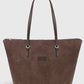 Brown Suede Shopper Bag For Women