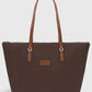 Brown Large Capacity Water Resistant Shopper Bag For Women