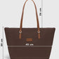 Brown Large Capacity Water Resistant Shopper Bag For Women
