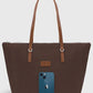 Brown Large Capacity Water Resistant Shopper Bag For Women