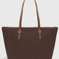 Brown Large Capacity Water Resistant Shopper Bag For Women
