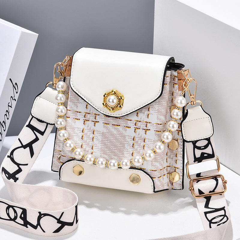 Elegant Crossbody Bag with Pearl Pendant Perfect as a Cute Princess Wallet or Classic - for cute princess wallet