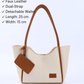 Cream tan SHK108 faux leather women hand and shoulder bag with wallet and makeup bag