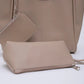 Mink SHK108 faux leather women hand and shoulder bag with wallet and makeup bag