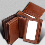 Elegant Genuine Leather Card Holder in Solid Colors for United States Market - Keep Your Coins Safe with KB86 Brown