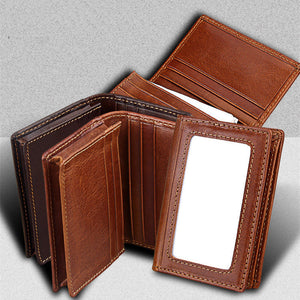 Elegant Genuine Leather Card Holder in Solid Colors for United States Market - Keep Your Coins Safe with KB86 Brown