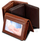 Elegant Genuine Leather Card Holder in Solid Colors for United States Market - Keep Your Coins Safe with KB86 Brown