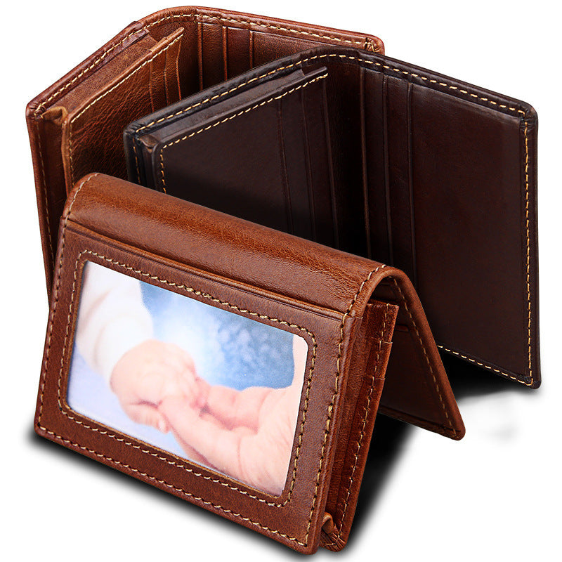 Elegant Genuine Leather Card Holder in Solid Colors for United States Market - Keep Your Coins Safe with KB86 Brown