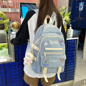 Elegant Mori Leisure Backpack Large Capacity Early High School Student Schoolbag - Chic Backpack for Early High School