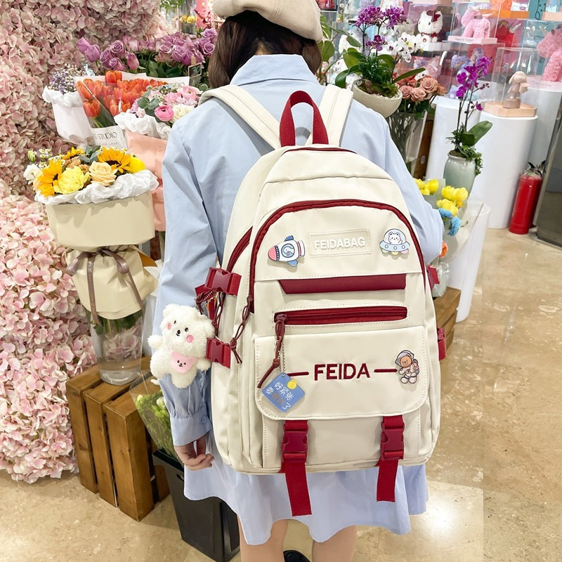 Elegant Mori Leisure Backpack Large Capacity Early High School Student Schoolbag - Chic Backpack for Early High School