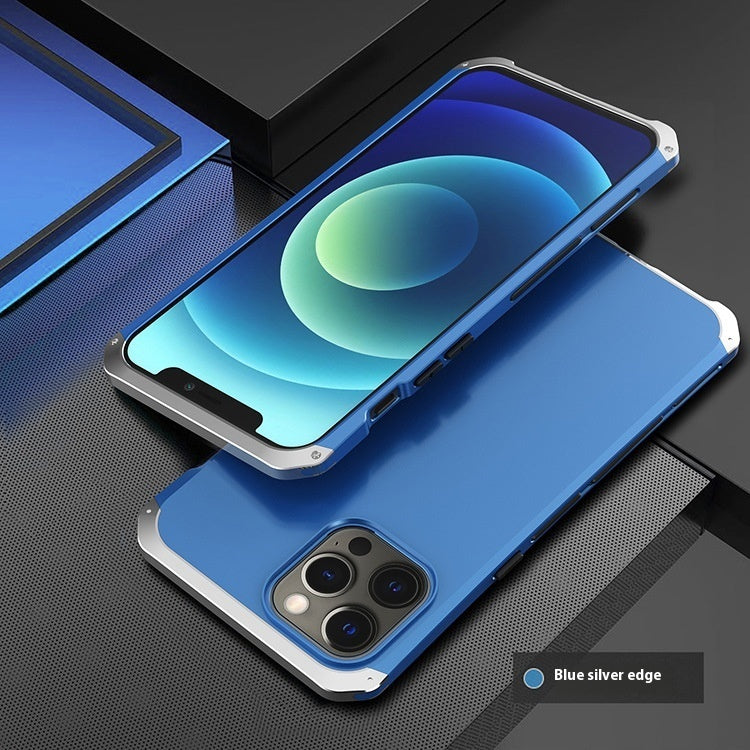 Elegant Phone Case with Silver Edge and Gold Options - silver edge gold blue phone case