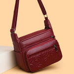 Embossed Casual Fashion Shoulder Messenger Bag with Sandwich Pocket - Teleplus embossed casual fashion shoulder