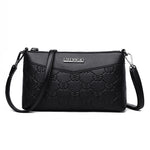 Embossed PU Texture Elderly Shoulder Messenger Bag with Multiple Color Options - embossed pu texture elderly shoulder