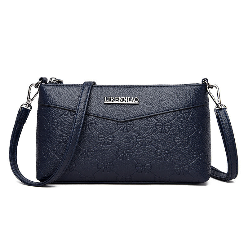 Embossed PU Texture Elderly Shoulder Messenger Bag with Multiple Color Options - embossed pu texture elderly shoulder