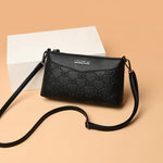 Embossed PU Texture Elderly Shoulder Messenger Bag with Multiple Color Options - embossed pu texture elderly shoulder