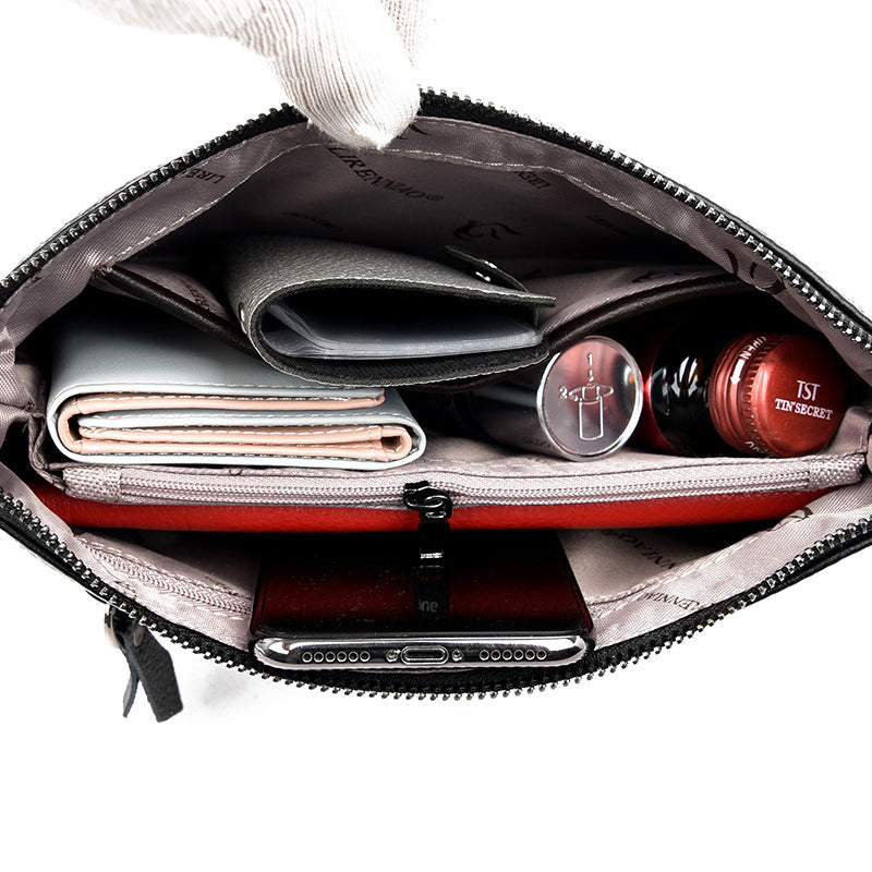 Embossed PU Texture Elderly Shoulder Messenger Bag with Multiple Color Options - embossed pu texture elderly shoulder