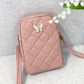 Embroidered Butterfly Rhombus Crossbody Bag with Polyester Material - embroidered butterfly rhombus crossbody bag