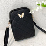 Embroidered Butterfly Rhombus Crossbody Bag with Polyester Material - embroidered butterfly rhombus crossbody bag