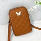 Embroidered Butterfly Rhombus Crossbody Bag with Polyester Material - embroidered butterfly rhombus crossbody bag