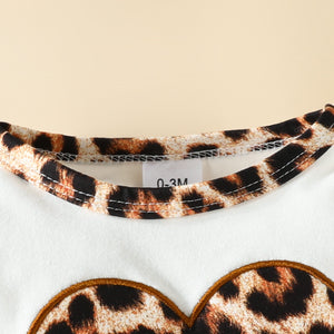 White and Orange Childrens Pants Set with Leopard Print for US Market - Romper That Roars Style Tots united states chf