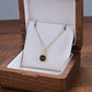 Emerald Square Gemstone Pendant Micro-inlaid Necklace - Shiny Emerald Pendant Necklace x1pcs for Good Luck