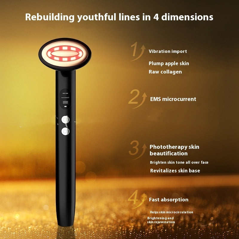 Black Multi-Function Eye Beautification Instrument with EMS Vibration and Phototherapy - Nine Colors of Fun Unleashed