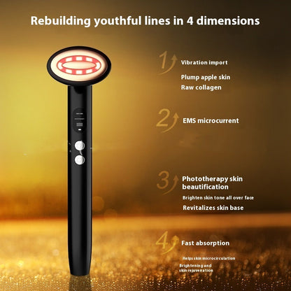 Black Multi-Function Eye Beautification Instrument with EMS Vibration and Phototherapy - Nine Colors of Fun Unleashed