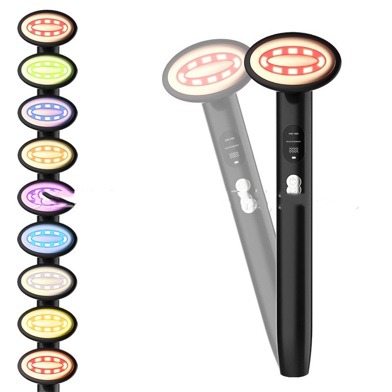 Black Multi-Function Eye Beautification Instrument with EMS Vibration and Phototherapy - Nine Colors of Fun Unleashed