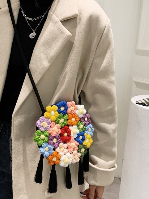 Ethnic Fluffy Bag Floral Small Cross-Body Shoulder for Fashion Trend - Teleplus ethnic fluffy bag fashion trend floral