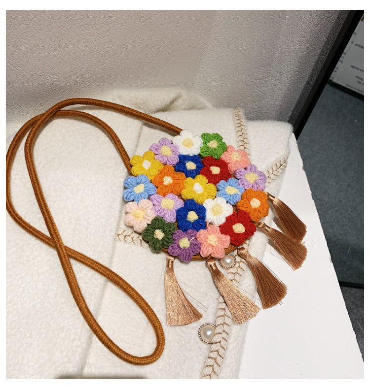 Ethnic Fluffy Bag Floral Small Cross-Body Shoulder for Fashion Trend - Teleplus ethnic fluffy bag fashion trend floral