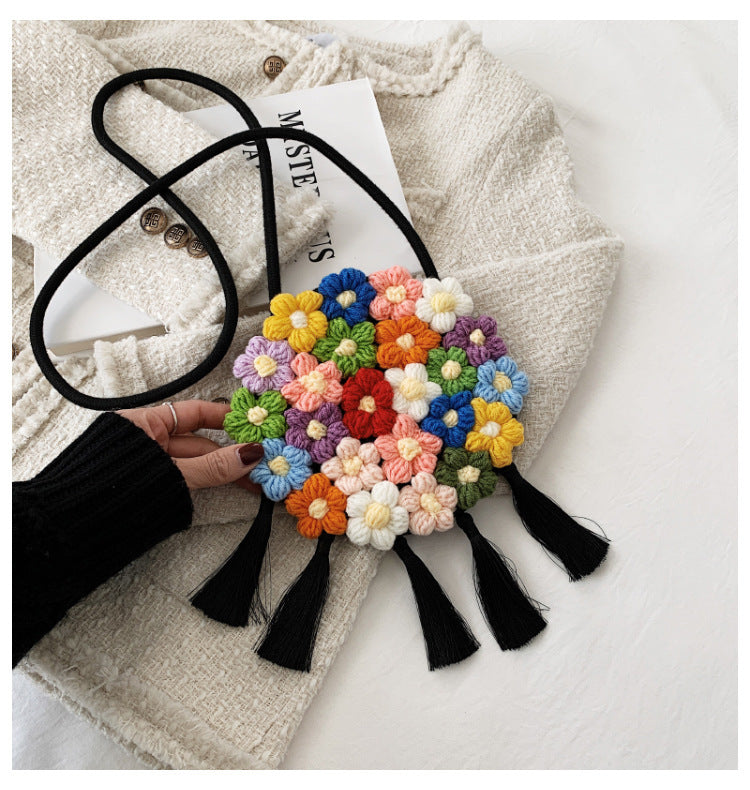 Ethnic Fluffy Bag Floral Small Cross-Body Shoulder for Fashion Trend - Teleplus ethnic fluffy bag fashion trend floral