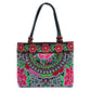 Ethnic Style Embroidered Handbag with Wooden Embroidery and Inner Zipper - Teleplus ethnic style embroidered handbag