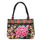 Ethnic Style Embroidered Handbag with Wooden Embroidery and Inner Zipper - Teleplus ethnic style embroidered handbag