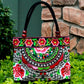 Ethnic Style Embroidered Handbag with Wooden Embroidery and Inner Zipper - Teleplus ethnic style embroidered handbag