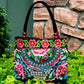 Ethnic Style Embroidered Handbag with Wooden Embroidery and Inner Zipper - Teleplus ethnic style embroidered handbag