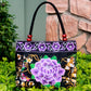 Ethnic Style Embroidered Handbag with Wooden Embroidery and Inner Zipper - Teleplus ethnic style embroidered handbag