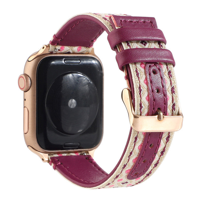 Ethnic Style Leather Strap Fashion Personality Wristband - Ethnic Style Leather Strap Wristband for Apple Watch