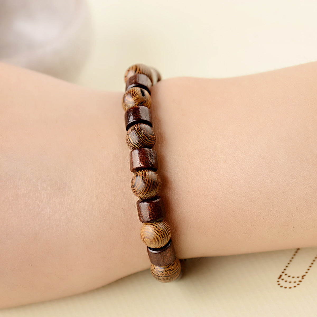 Ethnic Style Retro Elastic Bracelet Wooden Bead - Ethnic Style Retro Wooden Bead Elastic Bracelet