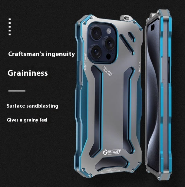 European-American Aluminum Alloy Skeleton Case with Heat Dissipation for iPhone 15 Series - Shell Hot Phones and Cool