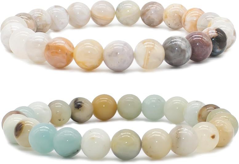 European And American 8mm Natural Agate Bead Bracelet Cinnabar Jade Macaron Bracelet - European and American 8mm Agate