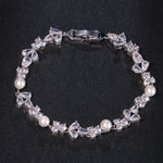 Affordable Luxury Zircon Bracelet for Women with Geometric Designs - Pearl pearl zircon bracelet affordable luxury