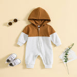 European And American Autumn And Winter Infant Long-sleeved Hooded Zipper Romper - Hooded Romper for Tiny Trendsetters