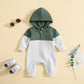 European And American Autumn And Winter Infant Long-sleeved Hooded Zipper Romper - Hooded Romper for Tiny Trendsetters