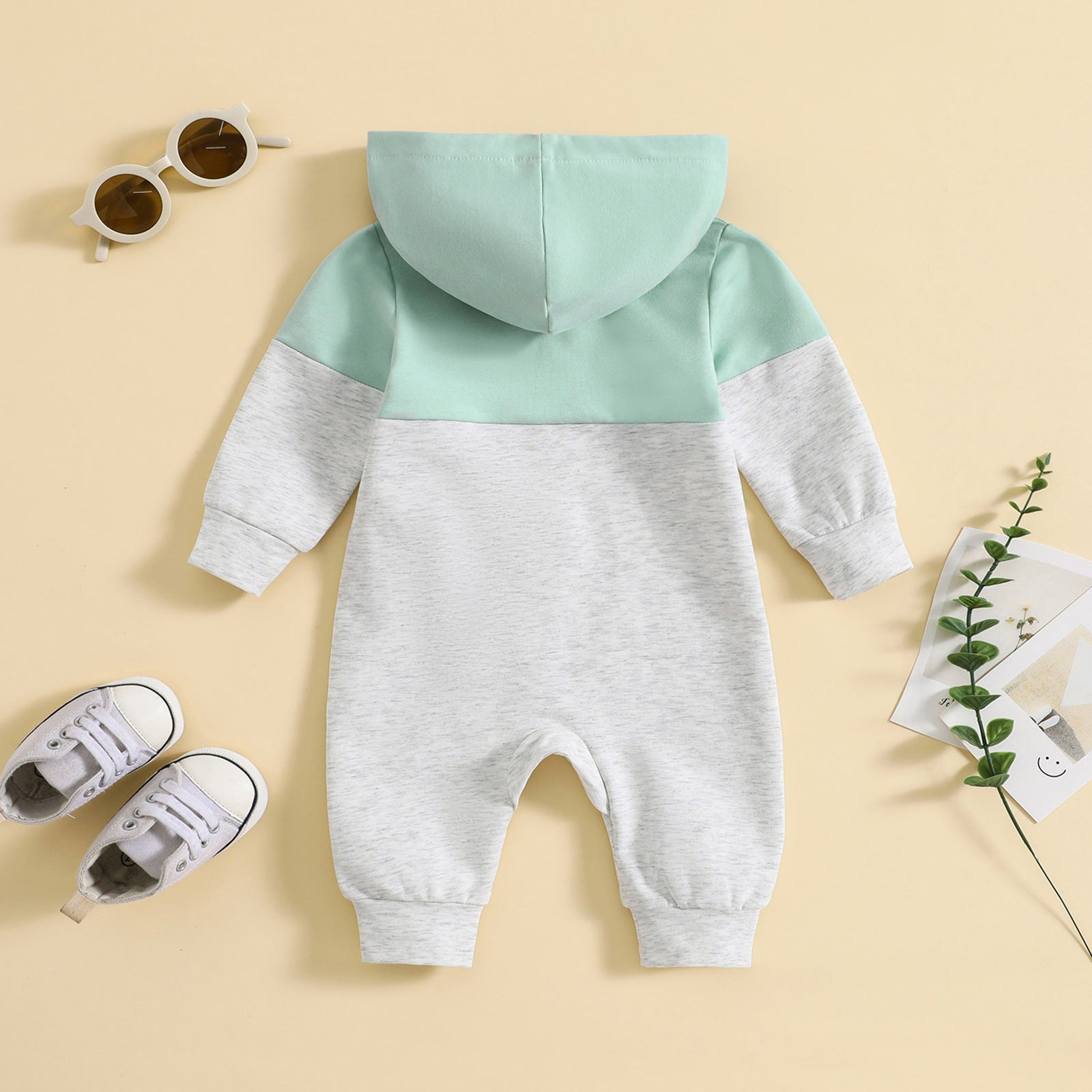 European And American Autumn And Winter Infant Long-sleeved Hooded Zipper Romper - Hooded Romper for Tiny Trendsetters